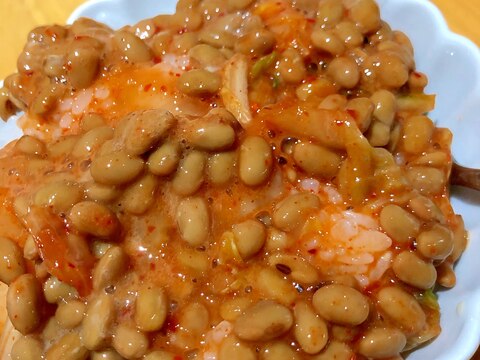 マヨネーズご飯のキムチの納豆